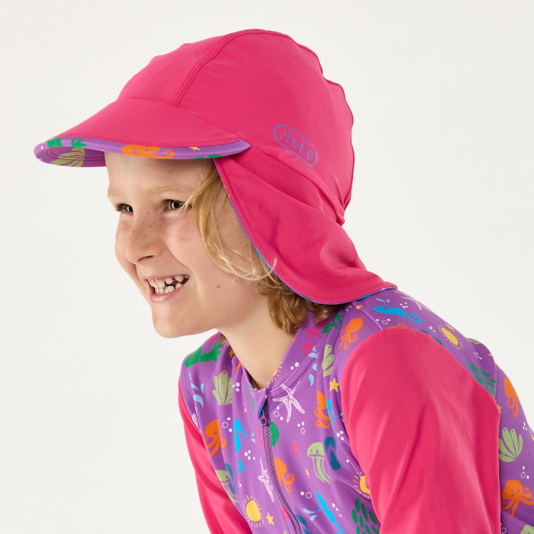 Periwinkle Wave Reversible Swim Hat
