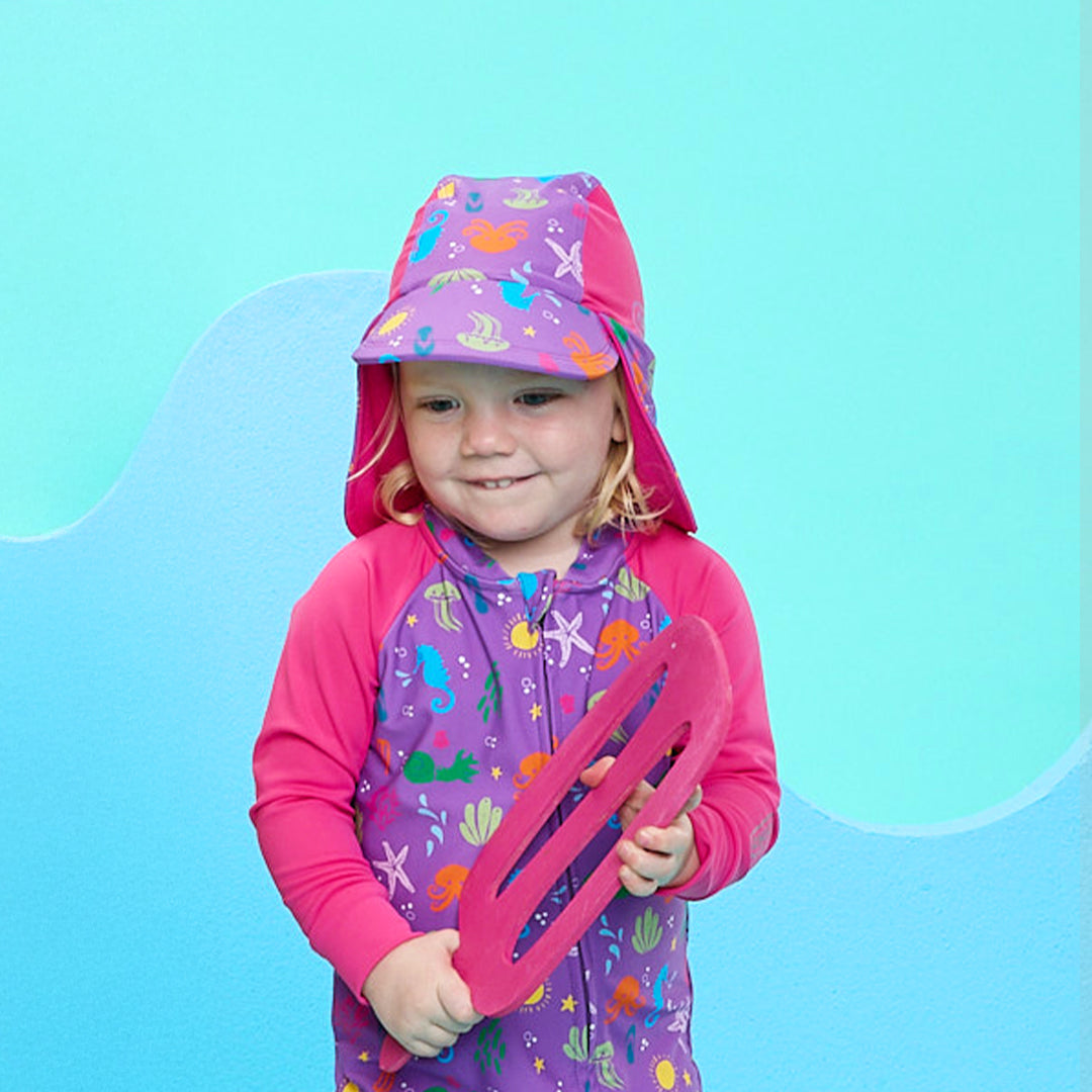 Periwinkle Wave Reversible Swim Hat