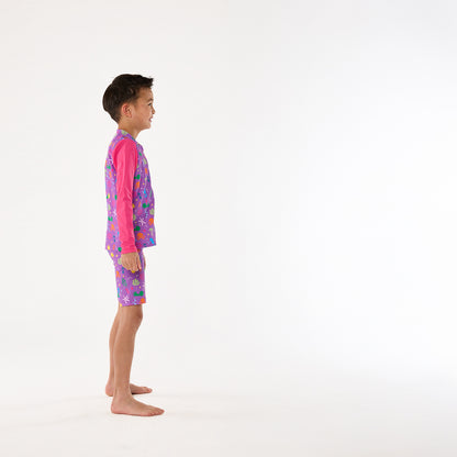 Periwinkle Wave Zip Up Rashie