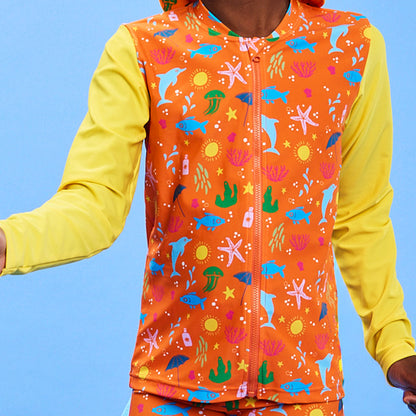 Citrus Splash Zip Up Rashie