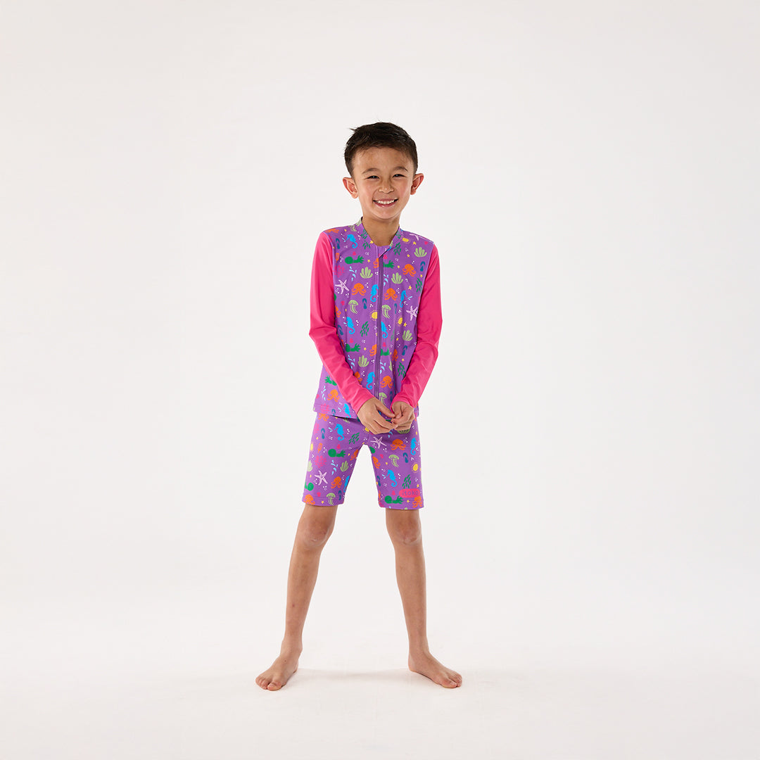 Periwinkle Wave Zip Up Rashie