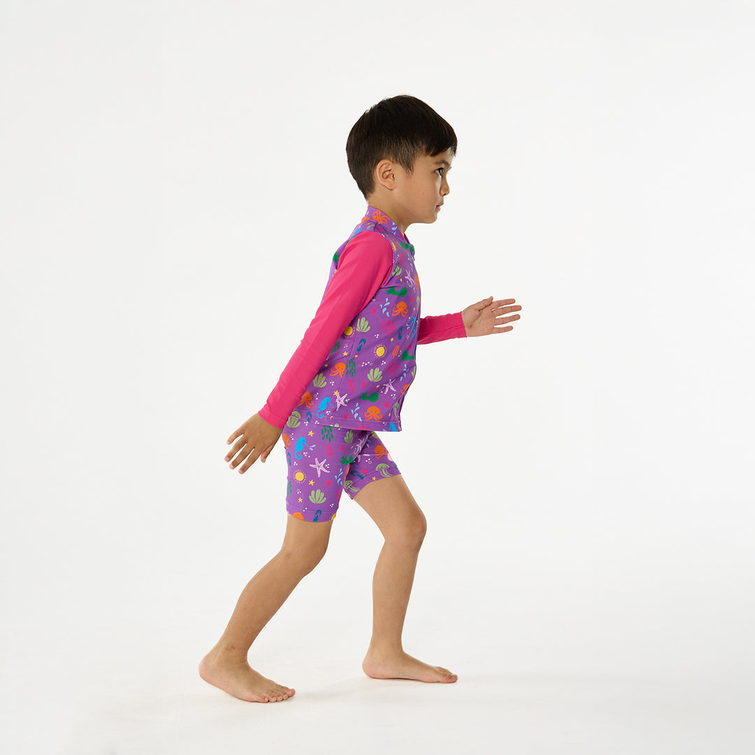 Periwinkle Wave Zip Up Rashie