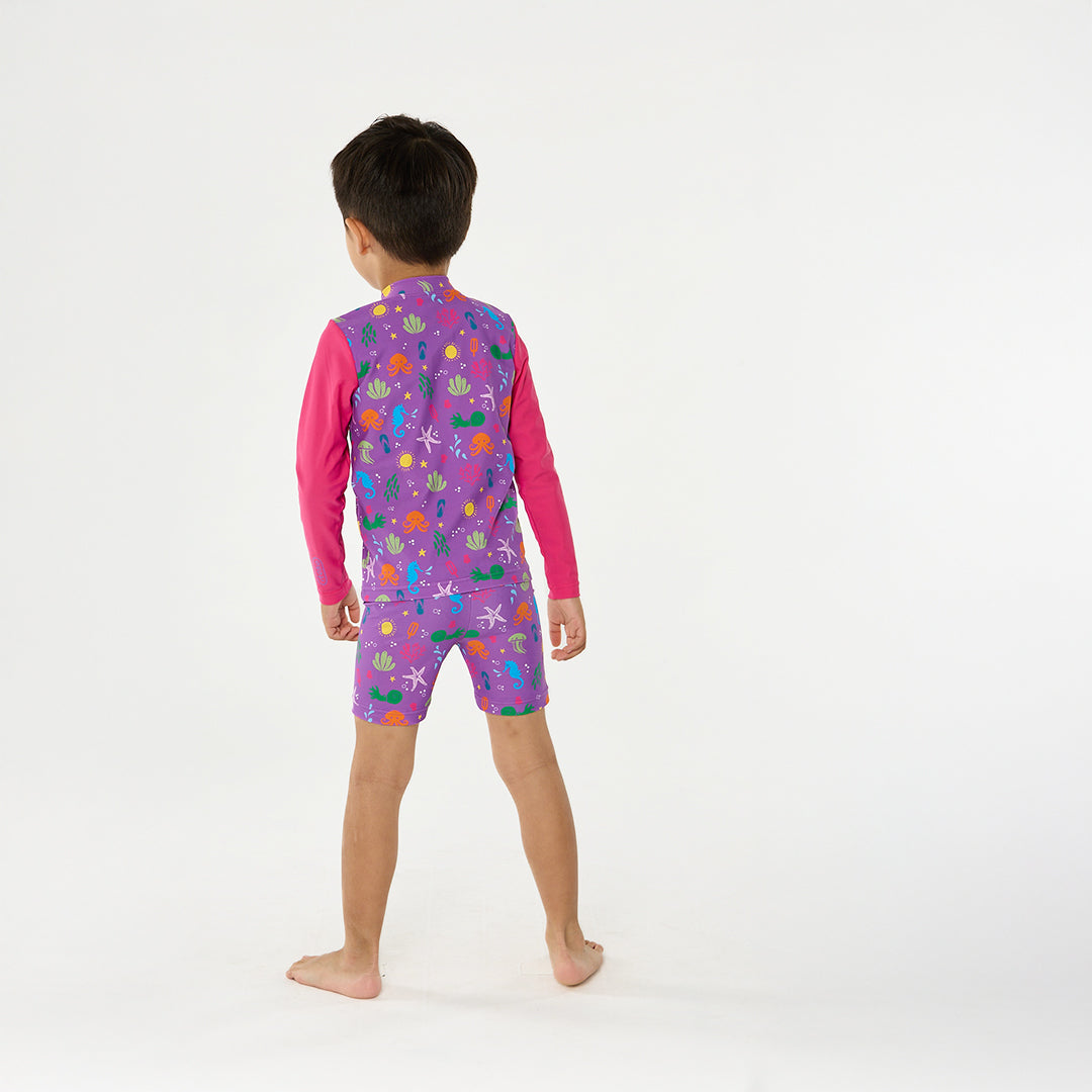 Periwinkle Wave Zip Up Rashie