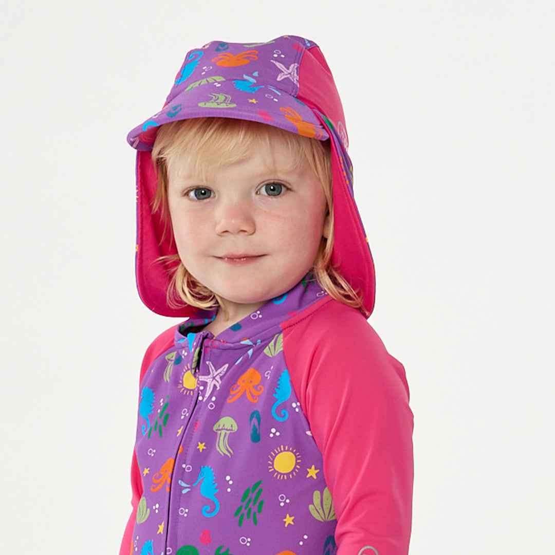 Periwinkle Wave Reversible Swim Hat