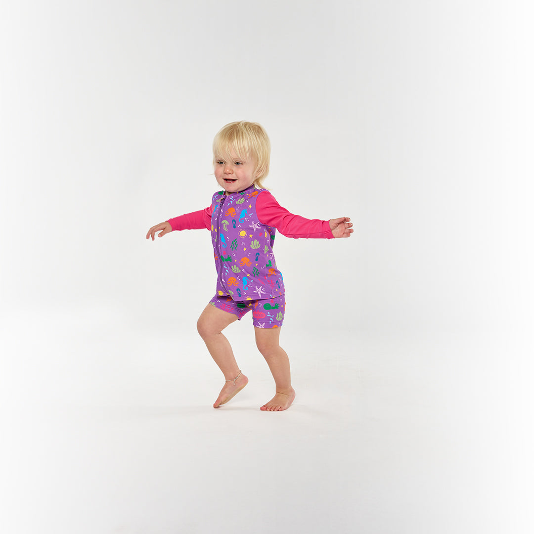 Periwinkle Wave Zip Up Rashie