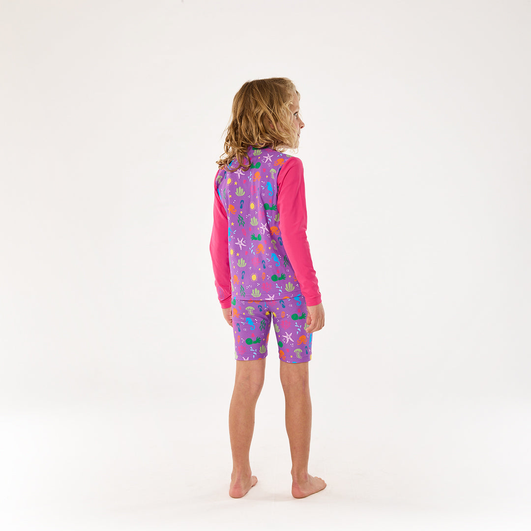 Periwinkle Wave Zip Up Rashie