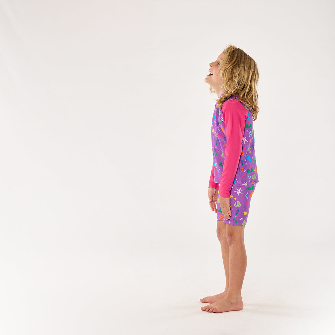 Periwinkle Wave Zip Up Rashie