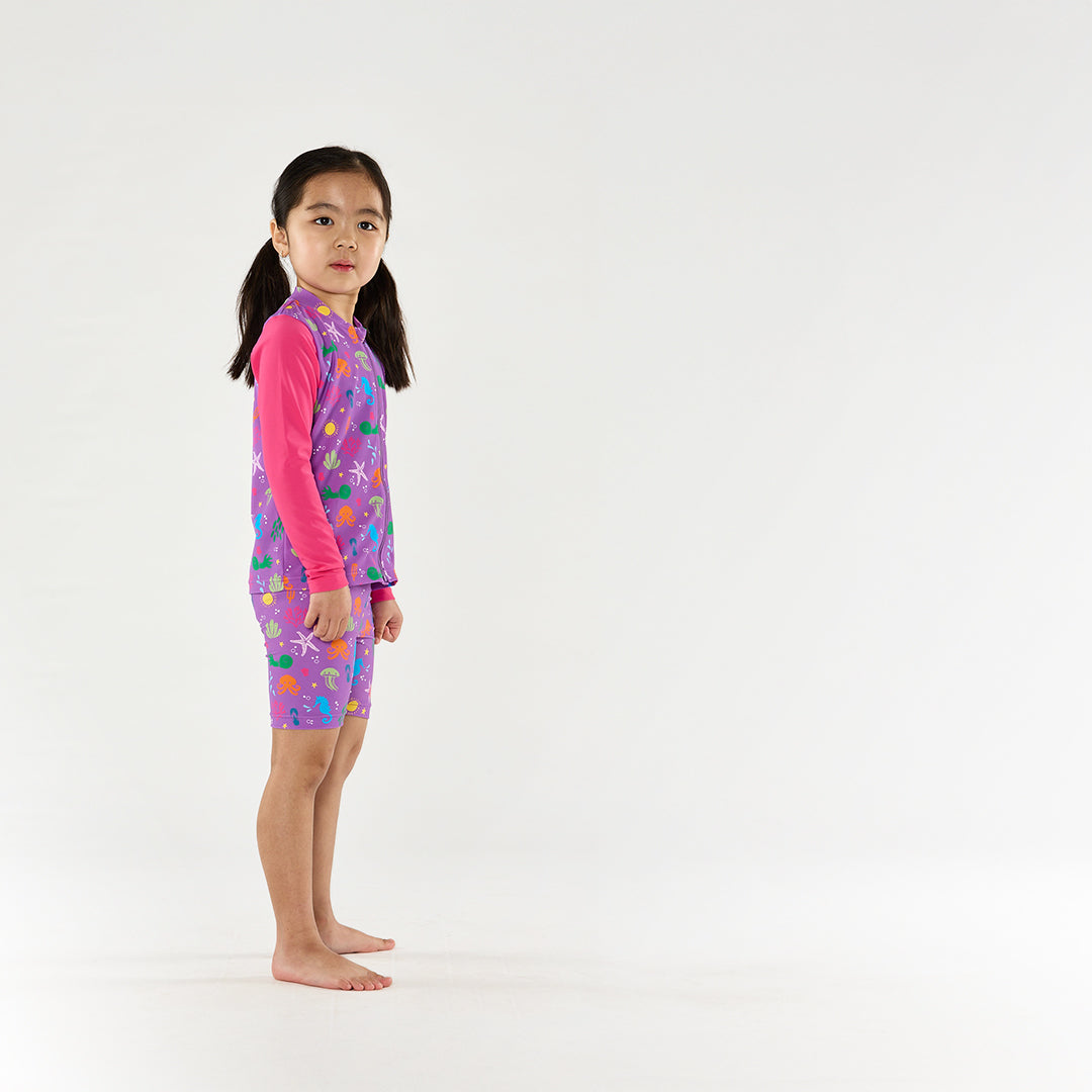 Periwinkle Wave Zip Up Rashie