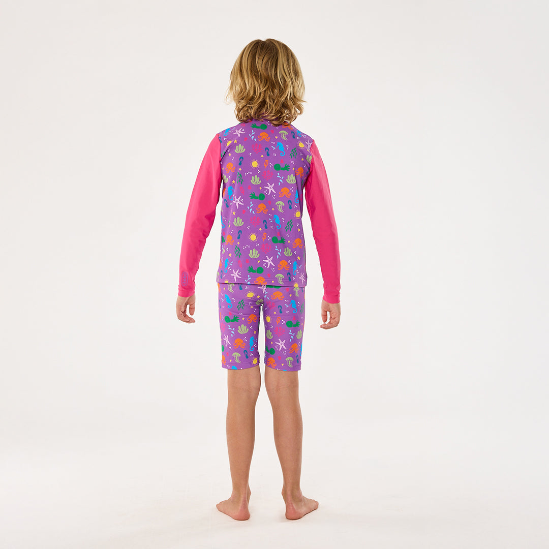 Periwinkle Wave Zip Up Rashie