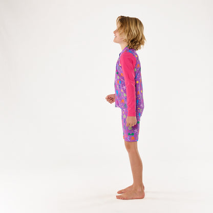 Periwinkle Wave Zip Up Rashie