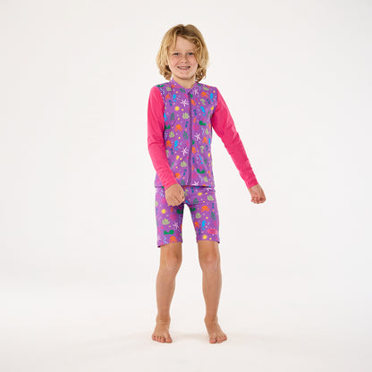 Periwinkle Wave Zip Up Rashie