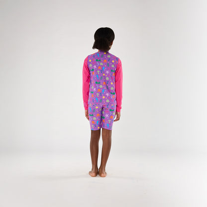 Periwinkle Wave Zip Up Rashie