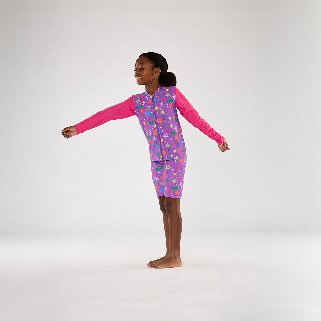 Periwinkle Wave Zip Up Rashie