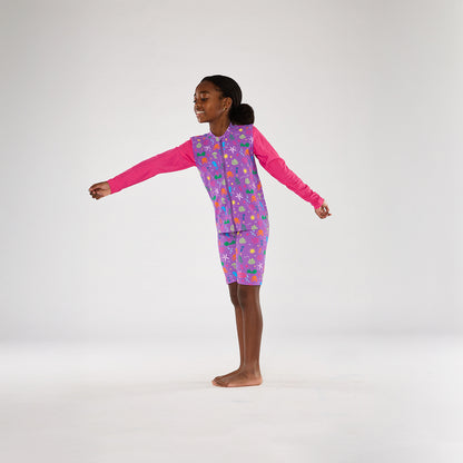 Periwinkle Wave Zip Up Rashie