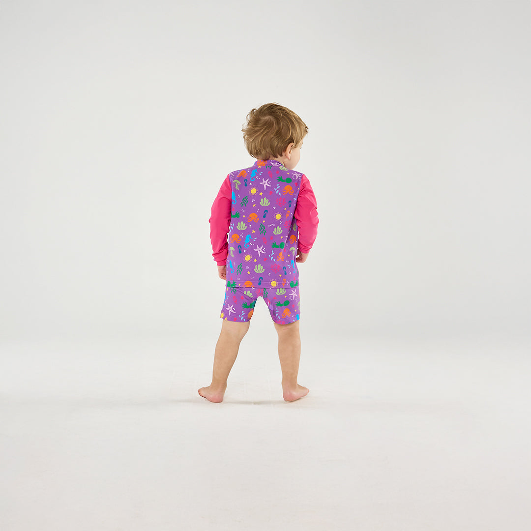 Periwinkle Wave Zip Up Rashie