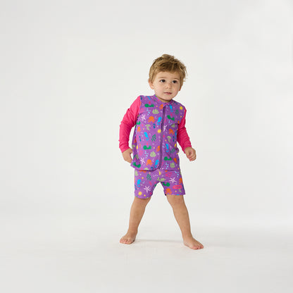 Periwinkle Wave Zip Up Rashie