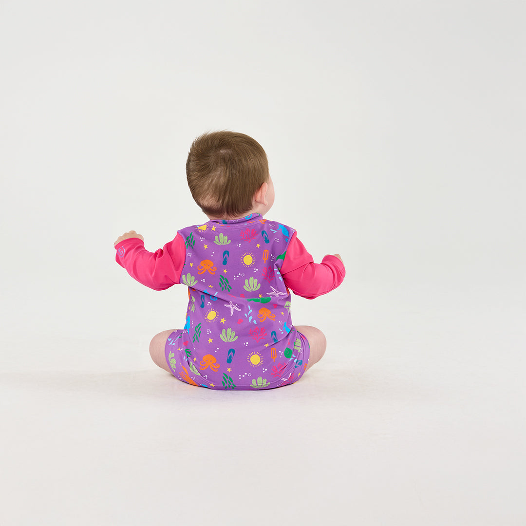 Periwinkle Wave Zip Up Rashie