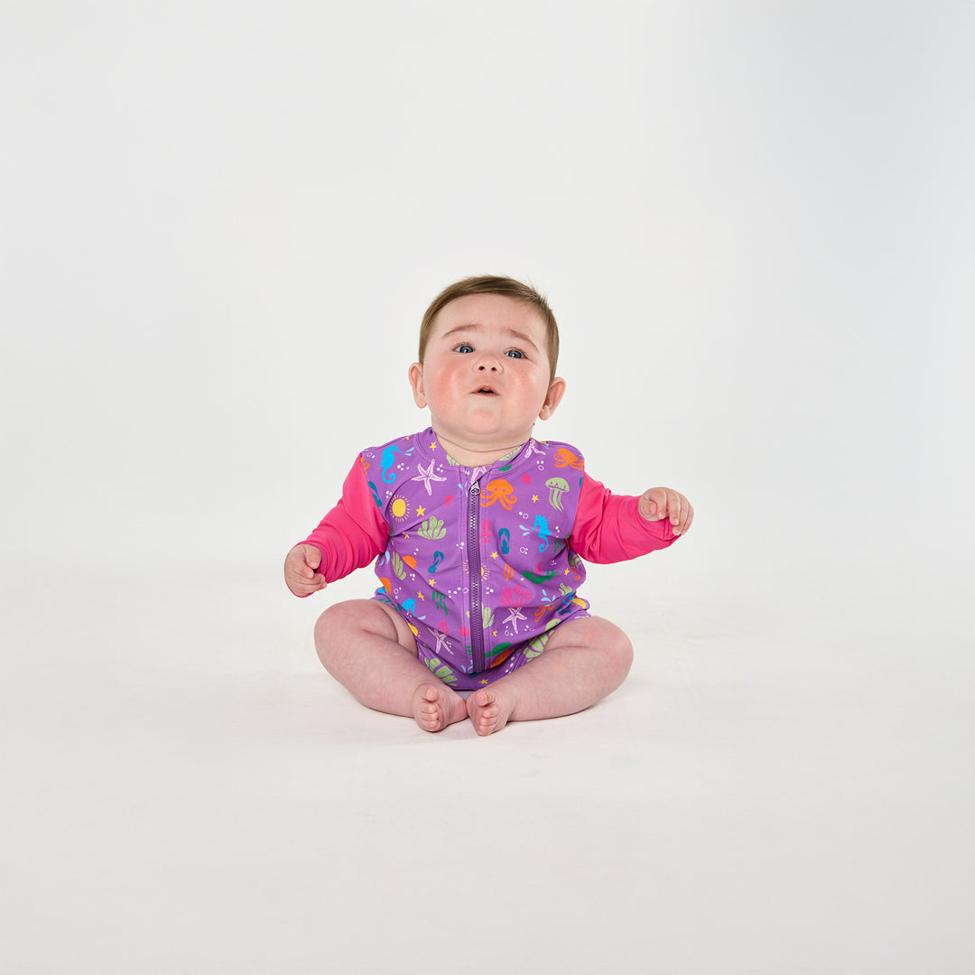 Periwinkle Wave Zip Up Rashie