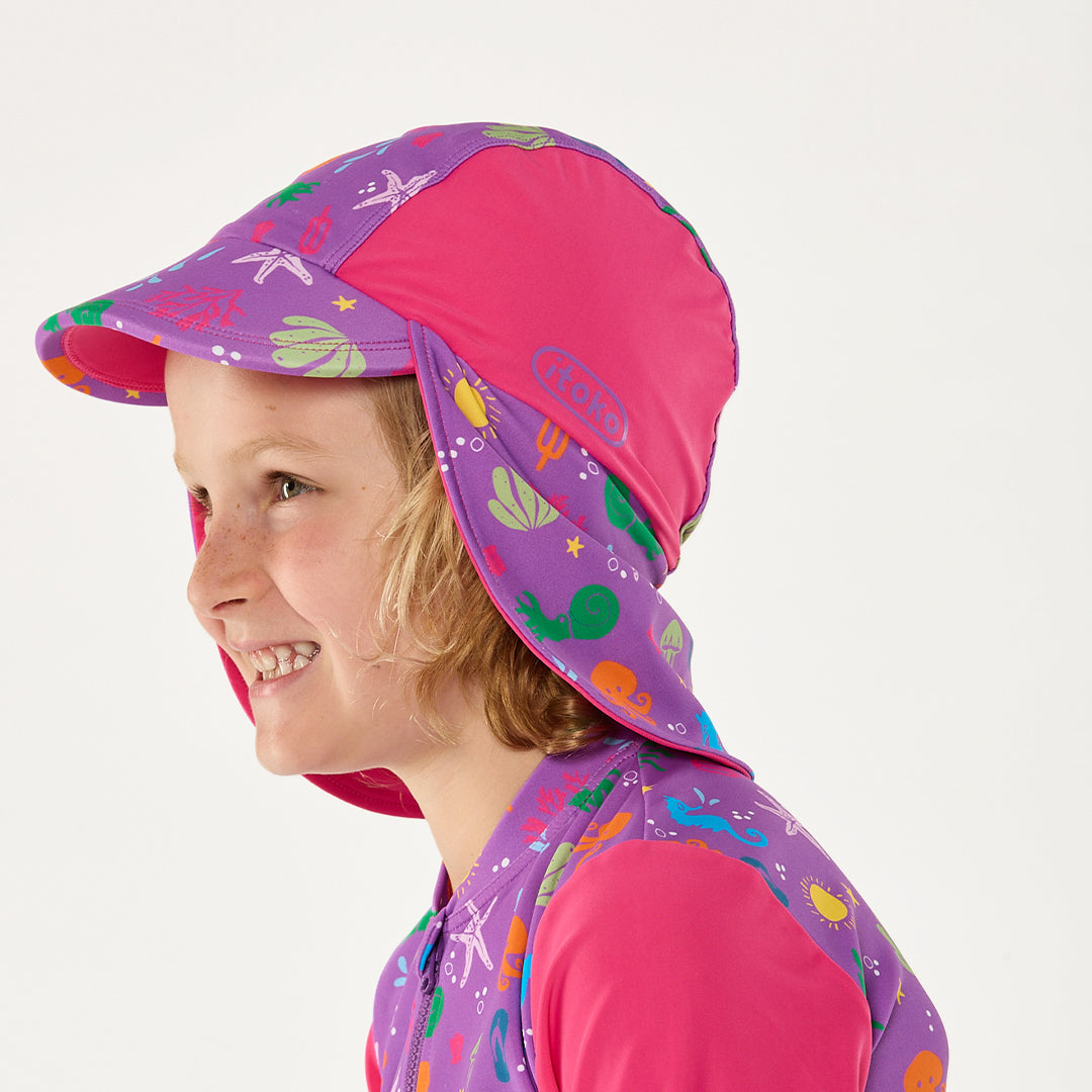 Periwinkle Wave Reversible Swim Hat