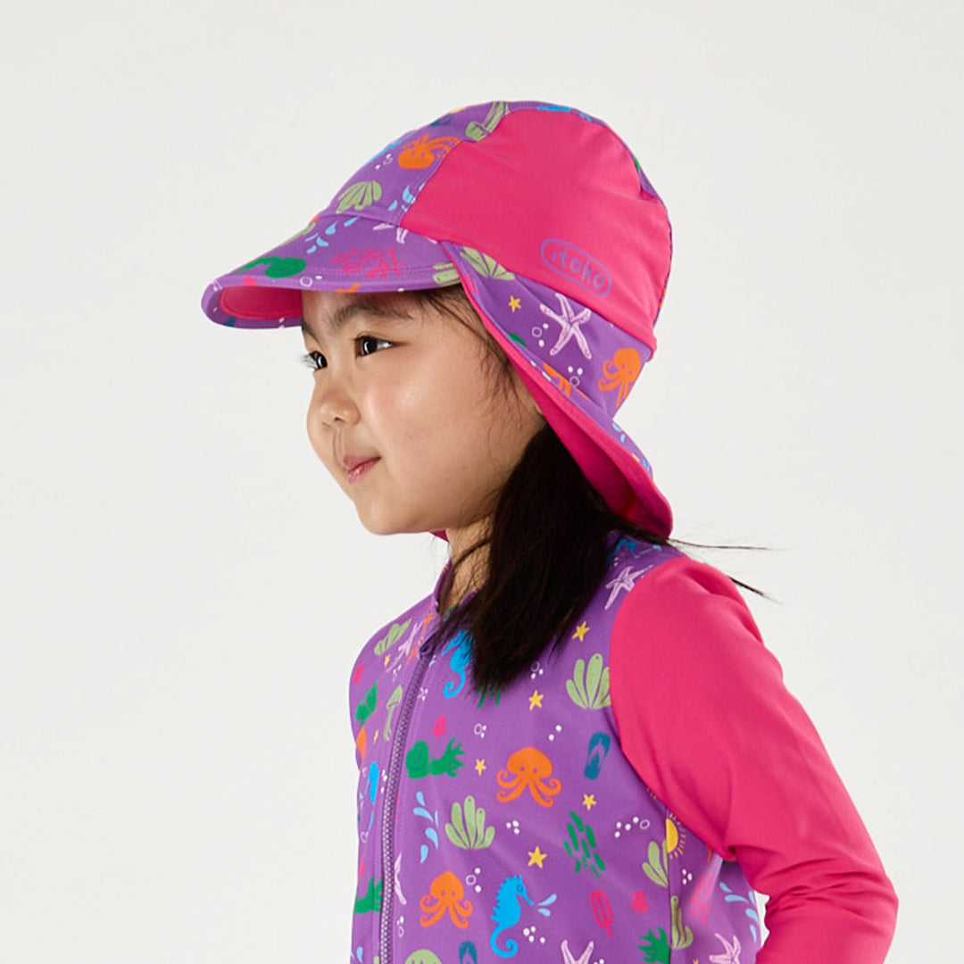 Periwinkle Wave Reversible Swim Hat